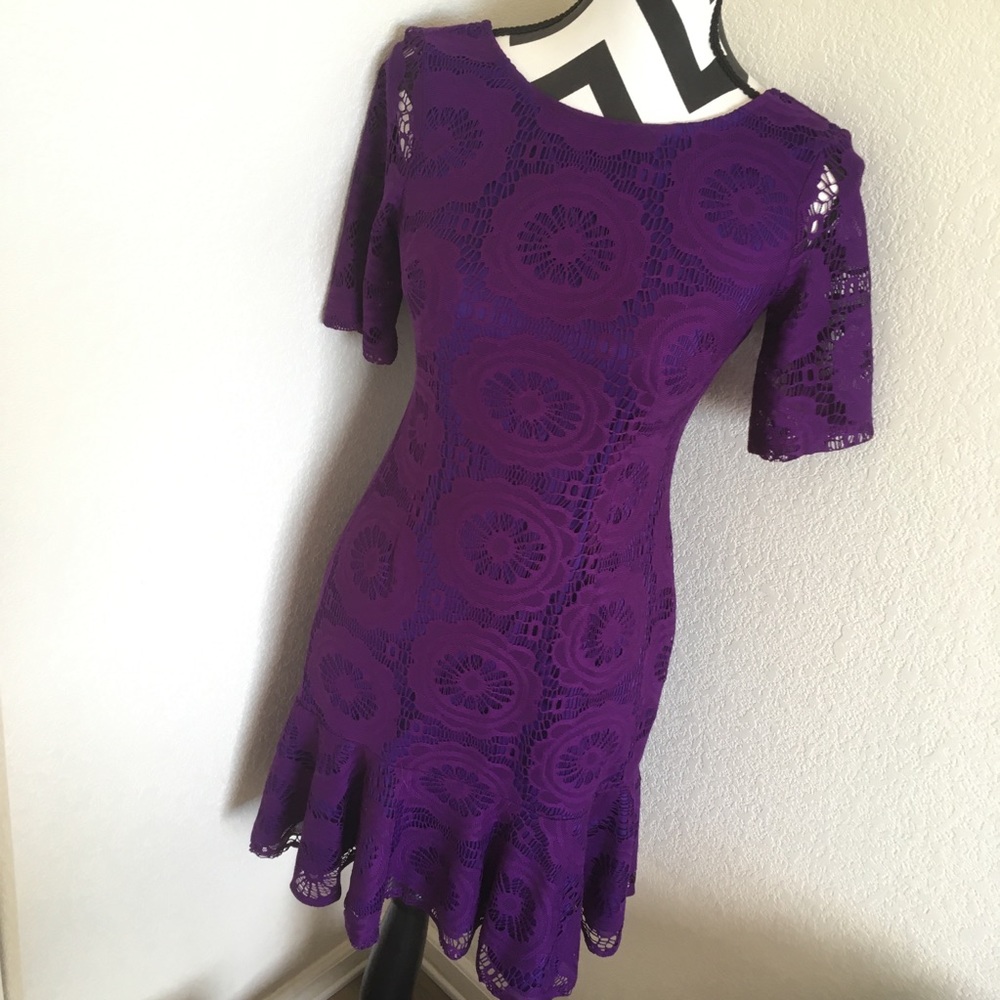 Violet Crochet Flounce Dress - Picture 3 of 8